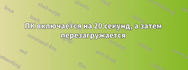 ПК включается на 20 секунд, а затем перезагружается