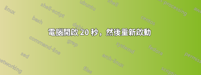 電腦開啟 20 秒，然後重新啟動