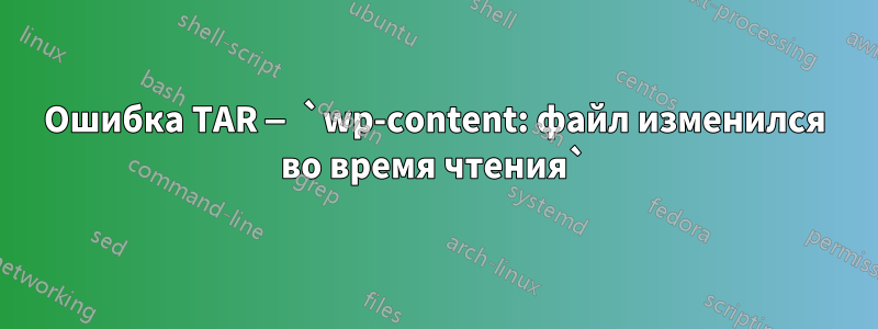 Ошибка TAR — `wp-content: файл изменился во время чтения`