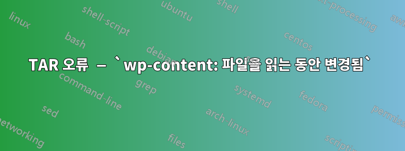 TAR 오류 — `wp-content: 파일을 읽는 동안 변경됨`