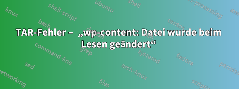 TAR-Fehler – „wp-content: Datei wurde beim Lesen geändert“