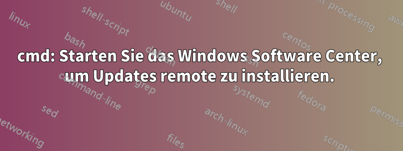 cmd: Starten Sie das Windows Software Center, um Updates remote zu installieren.