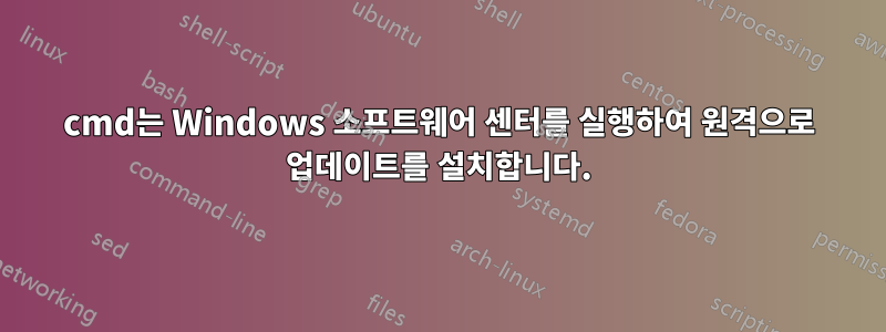 cmd는 Windows 소프트웨어 센터를 실행하여 원격으로 업데이트를 설치합니다.