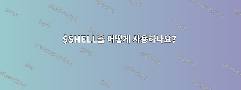 $SHELL을 어떻게 사용하나요?