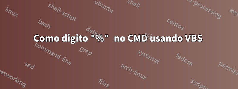 Como digito "%" no CMD usando VBS