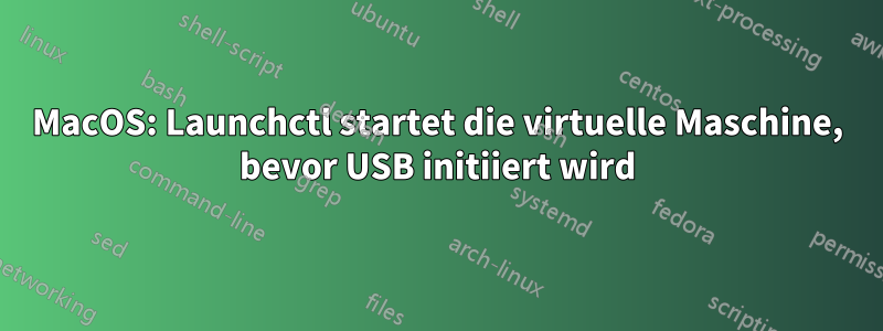 MacOS: Launchctl startet die virtuelle Maschine, bevor USB initiiert wird