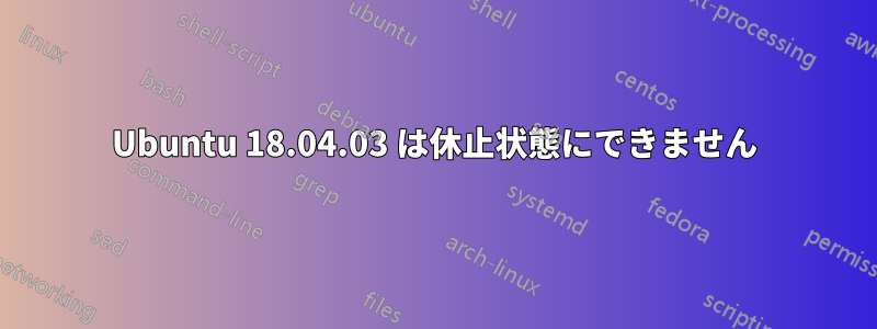 Ubuntu 18.04.03 は休止状態にできません