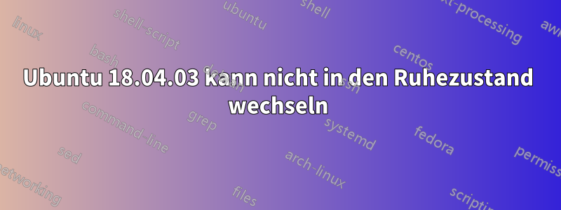 Ubuntu 18.04.03 kann nicht in den Ruhezustand wechseln