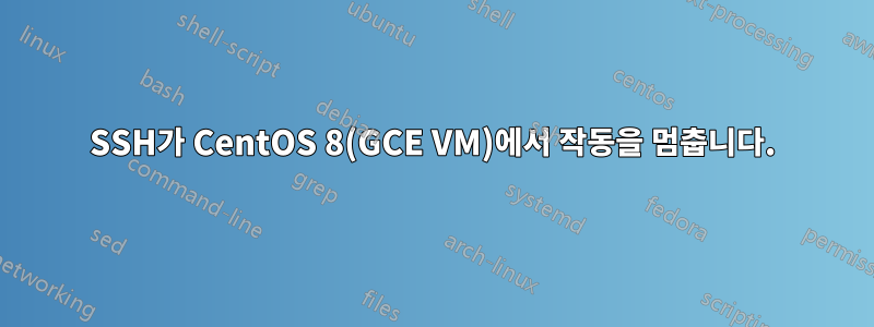 SSH가 CentOS 8(GCE VM)에서 작동을 멈춥니다.