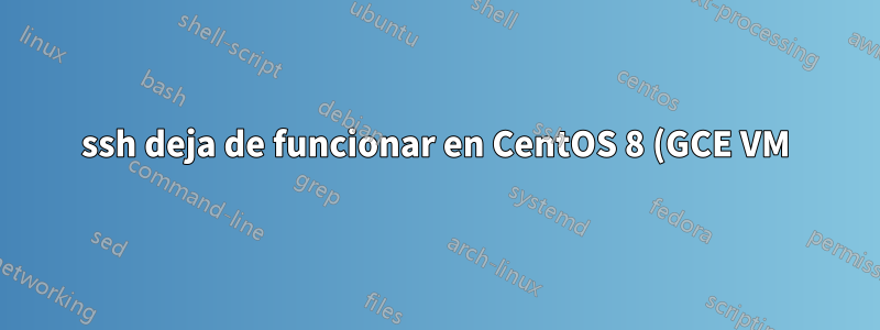 ssh deja de funcionar en CentOS 8 (GCE VM)