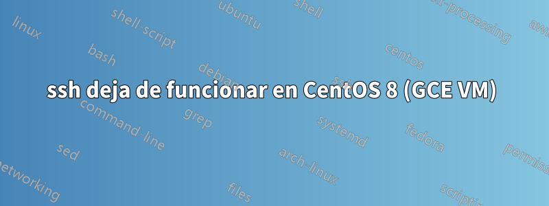 ssh deja de funcionar en CentOS 8 (GCE VM)