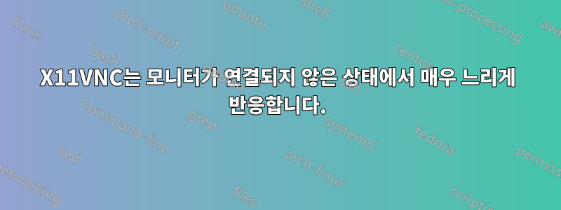 X11VNC는 모니터가 연결되지 않은 상태에서 매우 느리게 반응합니다.