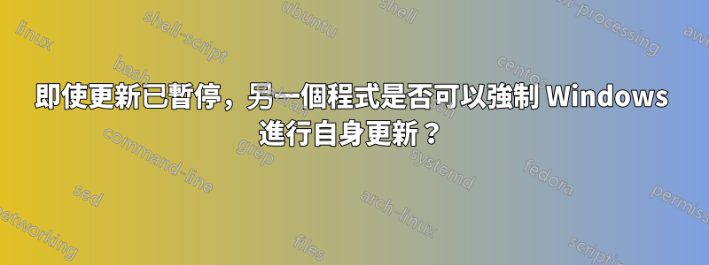 即使更新已暫停，另一個程式是否可以強制 Windows 進行自身更新？