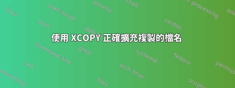 使用 XCOPY 正確擴充複製的檔名