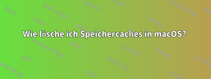 Wie lösche ich Speichercaches in macOS?