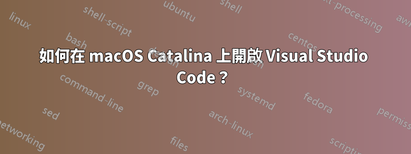 如何在 macOS Catalina 上開啟 Visual Studio Code？