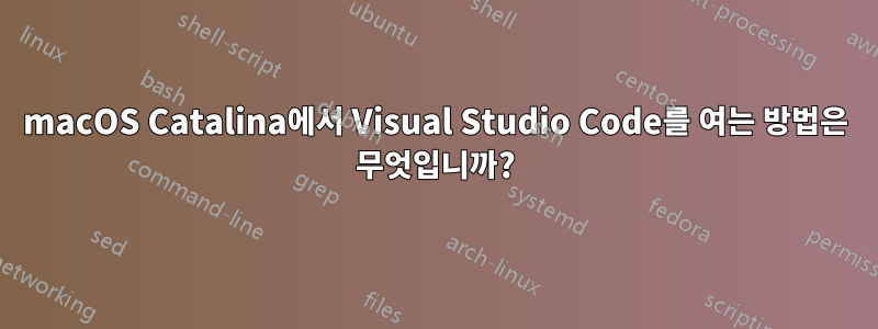 macOS Catalina에서 Visual Studio Code를 여는 방법은 무엇입니까?