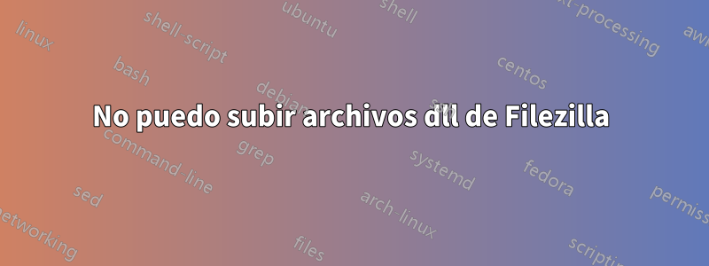 No puedo subir archivos dll de Filezilla