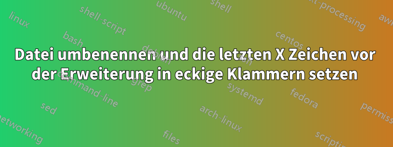 Datei umbenennen und die letzten X Zeichen vor der Erweiterung in eckige Klammern setzen