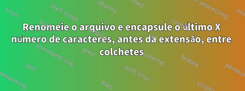 Renomeie o arquivo e encapsule o último X número de caracteres, antes da extensão, entre colchetes