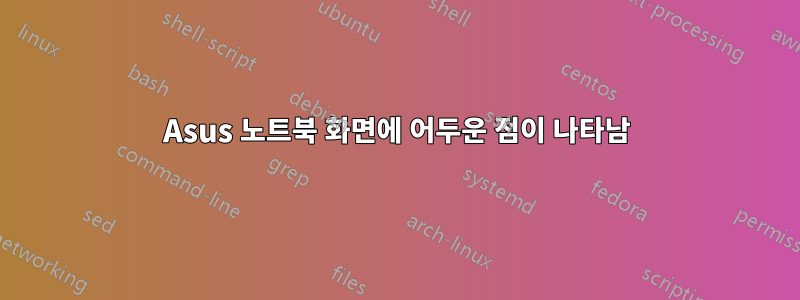 Asus 노트북 화면에 어두운 점이 나타남