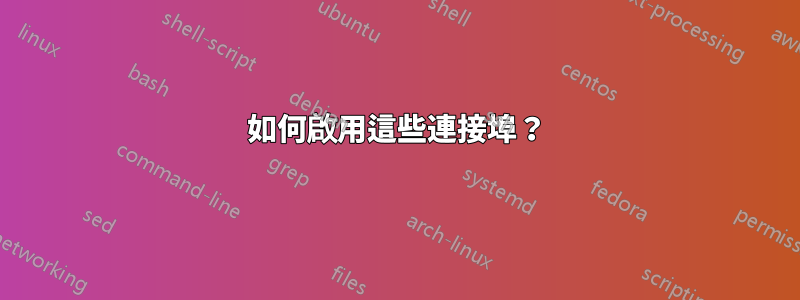 如何啟用這些連接埠？