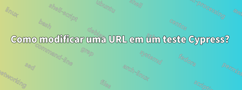 Como modificar uma URL em um teste Cypress?