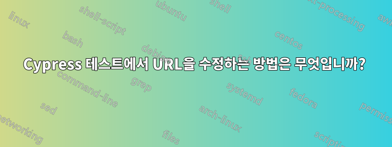 Cypress 테스트에서 URL을 수정하는 방법은 무엇입니까?