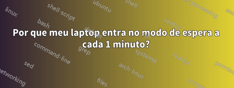 Por que meu laptop entra no modo de espera a cada 1 minuto?