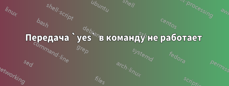 Передача `yes` в команду не работает