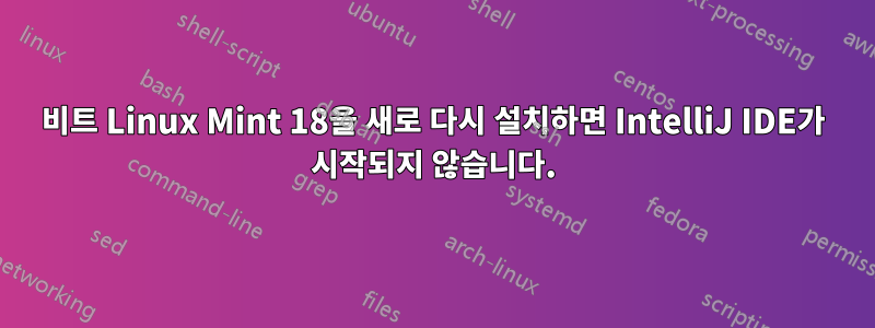 32비트 Linux Mint 18을 새로 다시 설치하면 IntelliJ IDE가 시작되지 않습니다.