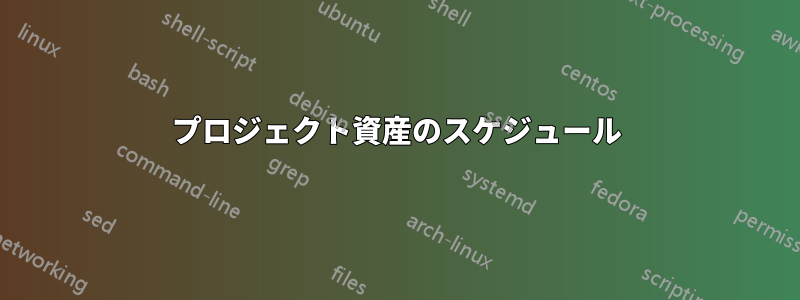 プロジェクト資産のスケジュール