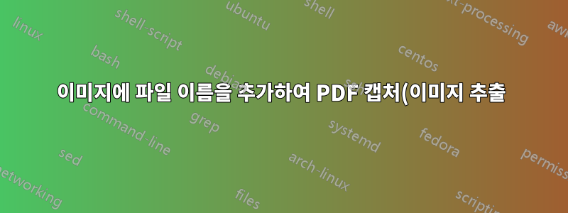 이미지에 파일 이름을 추가하여 PDF 캡처(이미지 추출)를 수행하는 방법은 무엇입니까?