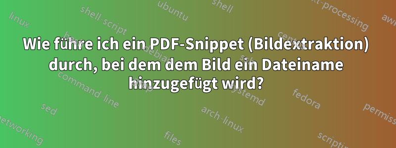 Wie führe ich ein PDF-Snippet (Bildextraktion) durch, bei dem dem Bild ein Dateiname hinzugefügt wird?