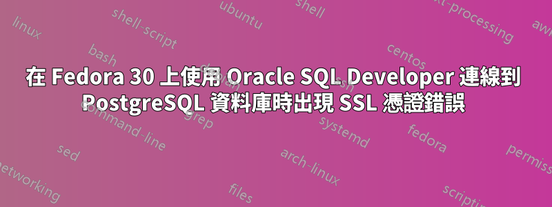 在 Fedora 30 上使用 Oracle SQL Developer 連線到 PostgreSQL 資料庫時出現 SSL 憑證錯誤