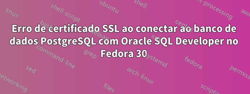 Erro de certificado SSL ao conectar ao banco de dados PostgreSQL com Oracle SQL Developer no Fedora 30