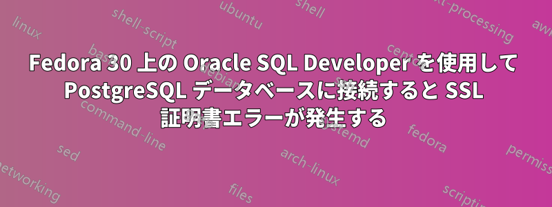 Fedora 30 上の Oracle SQL Developer を使用して PostgreSQL データベースに接続すると SSL 証明書エラーが発生する