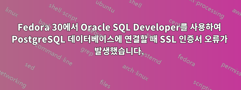 Fedora 30에서 Oracle SQL Developer를 사용하여 PostgreSQL 데이터베이스에 연결할 때 SSL 인증서 오류가 발생했습니다.