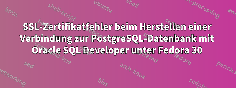 SSL-Zertifikatfehler beim Herstellen einer Verbindung zur PostgreSQL-Datenbank mit Oracle SQL Developer unter Fedora 30