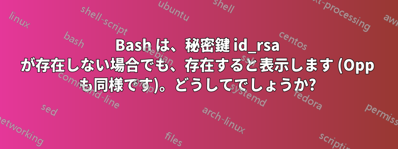 Bash は、秘密鍵 id_rsa が存在しない場合でも、存在すると表示します (Opp も同様です)。どうしてでしょうか?