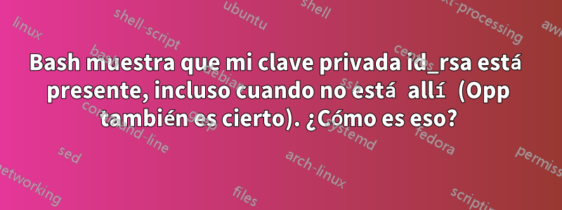 Bash muestra que mi clave privada id_rsa está presente, incluso cuando no está allí (Opp también es cierto). ¿Cómo es eso?