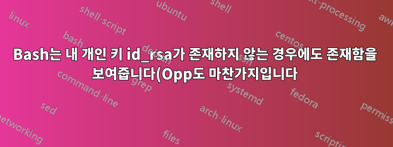 Bash는 내 개인 키 id_rsa가 존재하지 않는 경우에도 존재함을 보여줍니다(Opp도 마찬가지입니다). 어떻게요?