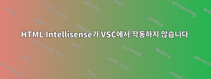 HTML Intellisense가 VSC에서 작동하지 않습니다