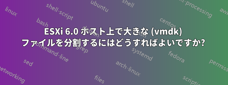 ESXi 6.0 ホスト上で大きな (vmdk) ファイルを分割するにはどうすればよいですか?