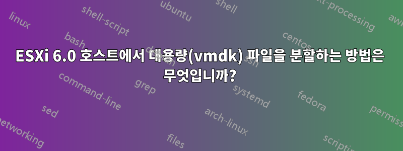 ESXi 6.0 호스트에서 대용량(vmdk) 파일을 분할하는 방법은 무엇입니까?