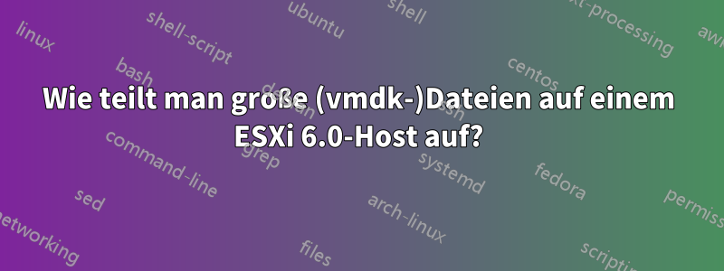 Wie teilt man große (vmdk-)Dateien auf einem ESXi 6.0-Host auf?