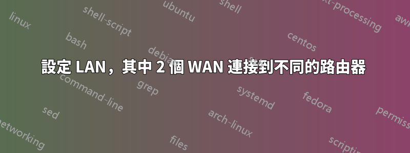 設定 LAN，其中 2 個 WAN 連接到不同的路由器