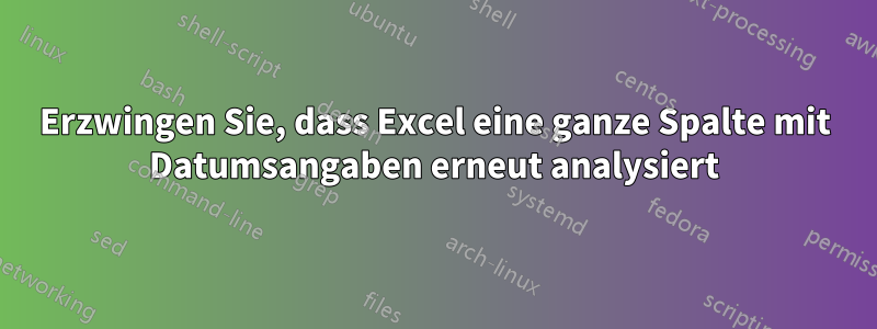 Erzwingen Sie, dass Excel eine ganze Spalte mit Datumsangaben erneut analysiert