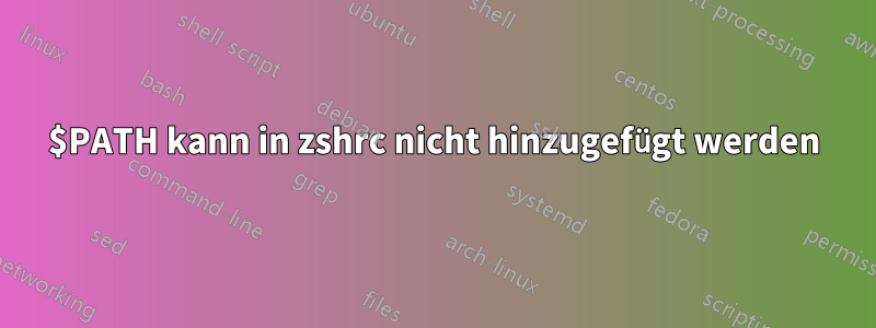 $PATH kann in zshrc nicht hinzugefügt werden