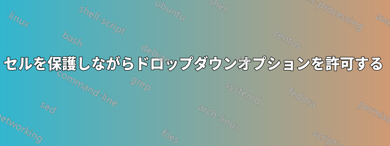 セルを保護しながらドロップダウンオプションを許可する